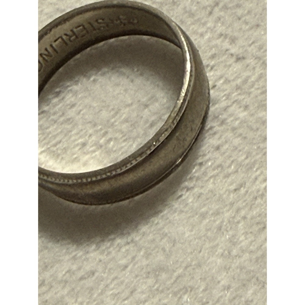 Vintage Sterling Silver .925 Wedding Band Ring With Milled edge Size 9